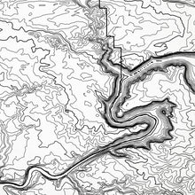 Load image into Gallery viewer, Close-up of contour lines that represent Arches National Park topography on the map poster.