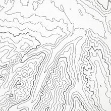 Load image into Gallery viewer, Close look at Aspen, Colorado's topographic map art. Clean lines give it a modern and minimalist style.