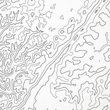 Load image into Gallery viewer, Zoomed in view of Backbone Mountain, Maryland poster with a topographic map.
