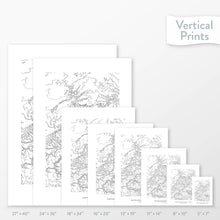 Load image into Gallery viewer, All sizes of Canyonlands National Park topography vertical prints.