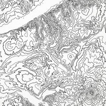 Load image into Gallery viewer, Zoomed in view of Columbia River Gorge poster with a topographic map.