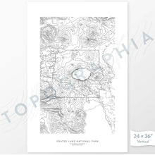 Load image into Gallery viewer, Poster print of Mount Shasta, California with topography art.