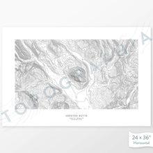 Load image into Gallery viewer, Map wall decor of Crested Butte, Colorado with modern map art in black and white.