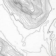 Load image into Gallery viewer, Close-up of black labels and contour lines for Crested Butte, Colorado poster with map art.