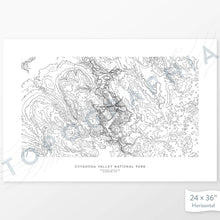 Load image into Gallery viewer, Horizontal Cuyahoga Valley National Park poster with topography.