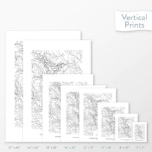 Load image into Gallery viewer, 6 sizes of Cuyahoga Valley National Park poster that features a topographic map design.