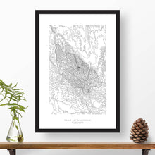 Load image into Gallery viewer, Topographic map of Eagle Cap Wilderness, Oregon with a black frame.
