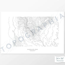 Load image into Gallery viewer, Print of Guadalupe Peak, Texas with a topographic map. Black contour lines on a white background.