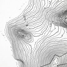 Load image into Gallery viewer, Close up of Hawaii Volcanoes National Park decorative map.