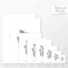 Load image into Gallery viewer, 6 sizes of Hawai'i Volcanoes Mountain National Park poster that features a topographic map design.