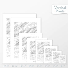 Load image into Gallery viewer, All sizes of Hot Springs National Park topography vertical prints.
