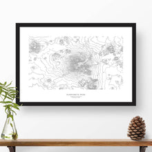 Load image into Gallery viewer, Humphreys Peak, Arizona poster with black and white contour lines to represent topography