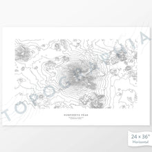 Load image into Gallery viewer, Horizontal Humphreys Peak poster with topography.