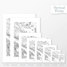 Load image into Gallery viewer, Topographic map art of Joshua Tree National Park available to buy as posters, framed posters, and wrapped canvas wall art. Sized at 5x7, 8x10, 11x14, 16x20, 18x24, 24x36, and 27x40 inches.