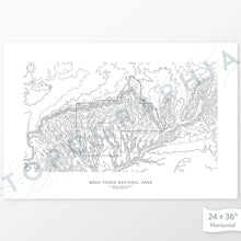 Load image into Gallery viewer, Horizontal Mesa Verde National Park poster with topography.