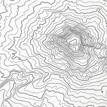 Load image into Gallery viewer, Close-up of contour lines that represent Mount Adams, Washington topography on the map poster.