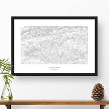 Load image into Gallery viewer, Mount Rogers, Virginia topographic map art poster with black frame.