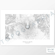 Load image into Gallery viewer, Horizontal Mount St. Helens, Washington poster with topography.