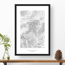 Load image into Gallery viewer, Topographic map of Mount Washington, New Hampshire with a black frame.