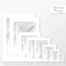 Load image into Gallery viewer, Topographic map art of Steamboat Ski Resort, Colorado available to buy as posters, framed posters, and wrapped canvas wall art. Sized at 5x7, 8x10, 11x14, 16x20, 18x24, 24x36, and 27x40 inches.