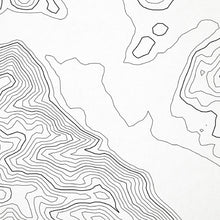 Load image into Gallery viewer, Zoomed in view of Sun Valley, Idaho poster with a topographic map.