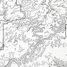 Load image into Gallery viewer, Close-up of contour lines that represent Canyonlands National Park topography on the map poster.
