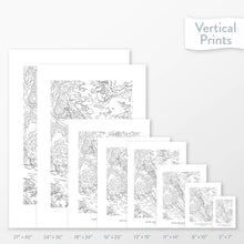 Load image into Gallery viewer, Topographic map art of Capitol Reef National Park available to buy as posters, framed posters, and wrapped canvas wall art. Sized at 5x7, 8x10, 11x14, 16x20, 18x24, 24x36, and 27x40 inches.
