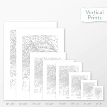 Load image into Gallery viewer, Vertical orientation the Catskill Mountains, New York poster with topographic map design.
