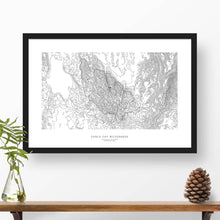 Load image into Gallery viewer, Eagle Cap Wilderness, Oregon topographic map art poster with black frame.

