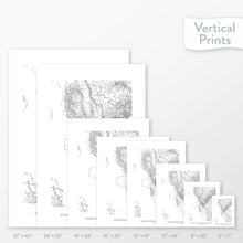 Load image into Gallery viewer, Topographic map art of Guadalupe Mountains National Park available to buy as posters, framed posters, and wrapped canvas wall art. Sized at 5x7, 8x10, 11x14, 16x20, 18x24, 24x36, and 27x40 inches.
