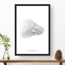 Load image into Gallery viewer, Topographic map of Haleakala National Park with a black frame.
