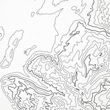 Load image into Gallery viewer, Close look at topographic map art of Jackson Hole, Wyoming. Clean lines give it a modern and minimalist style.
