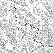 Load image into Gallery viewer, Close look at Jasper National Park&#39;s topographic map art. Clean lines give it a modern and minimalist style.
