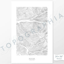 Load image into Gallery viewer, Keystone Ski Resort, Colorado poster with black and white contour lines to represent topography
