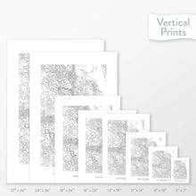 Load image into Gallery viewer, 6 sizes of Kings Canyon National Park poster that features a topographic map design.
