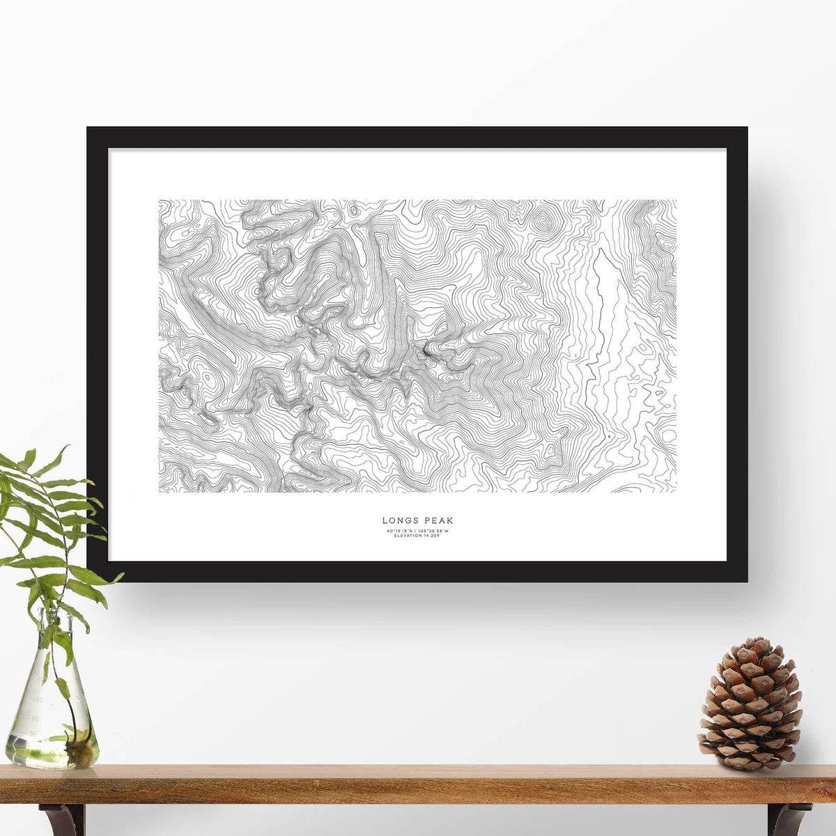 Longs Peak Poster | Decorative Topographic Map Art