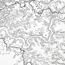 Load image into Gallery viewer, Zoomed in view of Mammoth Cave National Park poster with a topographic map.

