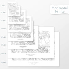 Load image into Gallery viewer, Topographic maps of Mammoth Mountain Ski Area in multiple sizes, available as posters, framed print, and canvas or framed canvas.
