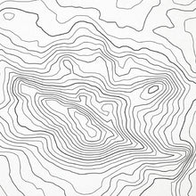 Load image into Gallery viewer, Close-up of black labels and contour lines for Mammoth Mountain Ski Area poster with map art.
