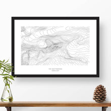Load image into Gallery viewer, Framed travel art of the Matterhorn, Switzerland, featuring topography map art in black and white.
