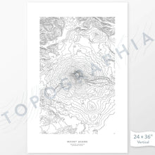 Load image into Gallery viewer, Vertical orientation Mount Adams, Washington poster with topographic map design.
