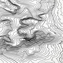 Load image into Gallery viewer, Zoomed in view of Mount Katahdin, Maine poster with a topographic map.
