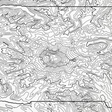 Load image into Gallery viewer, Close look at Mount Rainier National Park&#39;s topographic map art. Clean lines give it a modern and minimalist style.
