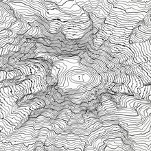 Load image into Gallery viewer, Close look at Mount Rainier&#39;s topographic map art. Clean lines give it a modern and minimalist style.
