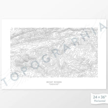 Load image into Gallery viewer, Horizontal Mount Rogers, Virginia poster with topography.

