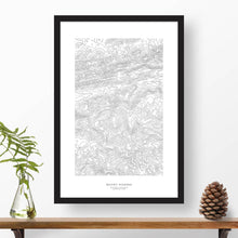 Load image into Gallery viewer, Topographic map of Mount Rogers, Virginia with a black frame.
