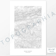 Load image into Gallery viewer, Mount Rogers, Virginia poster with black and white contour lines to represent topography
