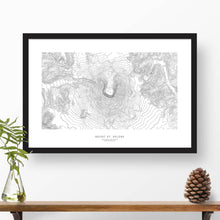 Load image into Gallery viewer, Mount St. Helens topographic map art poster with black frame.
