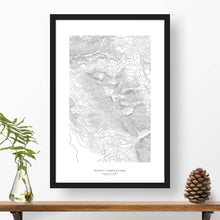 Load image into Gallery viewer, Framed print of Mount Timpanogos, Utah featuring a topographic map.
