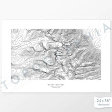 Load image into Gallery viewer, Horizontal Mount Whitney, California poster with topography.
